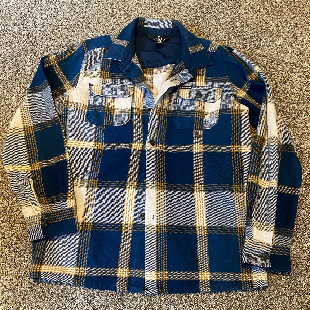Volcom Big Boys' Heavy Daze Flannel Long Sleeve Shirt Sz L